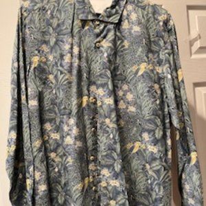 Tommy Bahama Men's XLG Long Sleeved Print Cotton/Silk Shirt